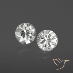 Gemme di Zircone Bianco naturale da 2.13 ct, Rotondo, VS