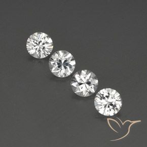 4.71ctw Naturale Bianco Zircone, Rotondo, VVS-VS