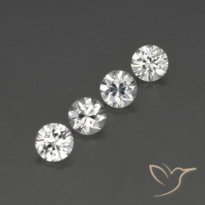 Gemme di Zircone Bianco naturale da 4.71 ct, Rotondo, VVS-VS