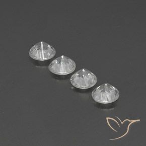 Gemme di Zircone Bianco naturale da 4.71 ct, Rotondo, VVS-VS