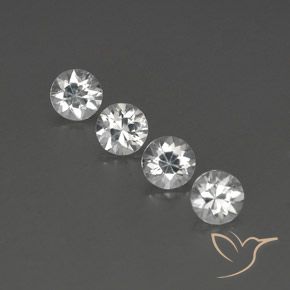 4.60ctw Naturale Bianco trasparente Zircone, Rotondo, VVS-VS
