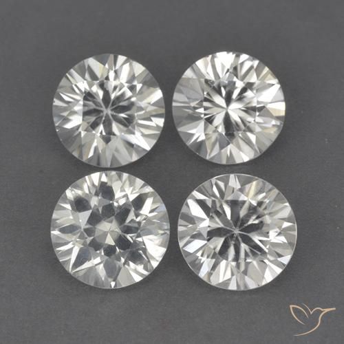 4.56ctw Naturale Bianco caldo Zircone, Rotondo, VVS-VS
