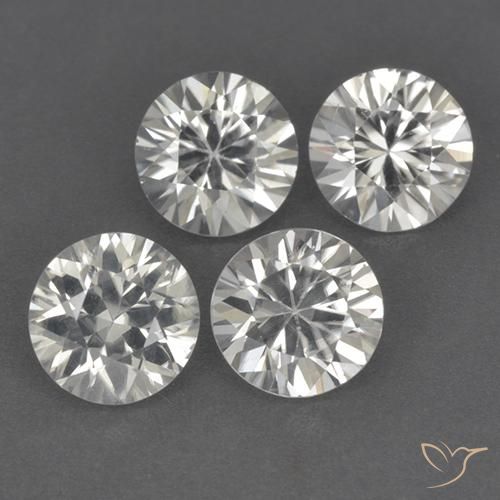 Gemme di Zircone Bianco caldo naturale da 4.56 ct, Rotondo, VVS-VS