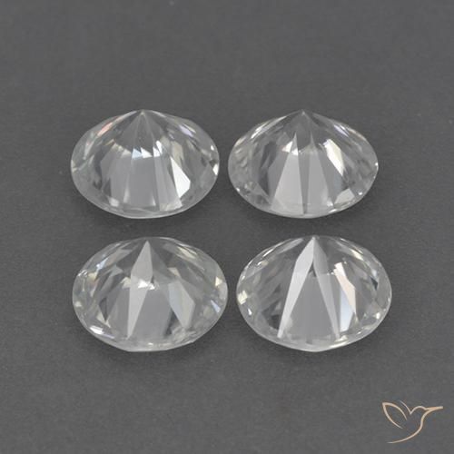 Gemme di Zircone Bianco caldo naturale da 4.56 ct, Rotondo, VVS-VS