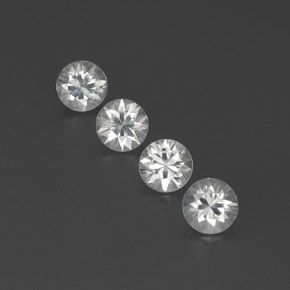 Zircone naturale bianco da 4,65 ct, taglio rotondo, VVS-VS