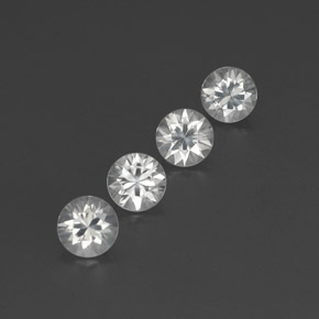 Zircone naturale bianco da 4,65 ct, taglio rotondo, VVS-VS