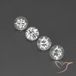 4.66ctw Naturale Bianco Zircone, Rotondo, VVS-VS