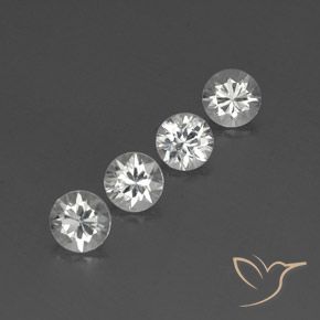 Gemme di Zircone Bianco naturale da 4.66 ct, Rotondo, VVS-VS