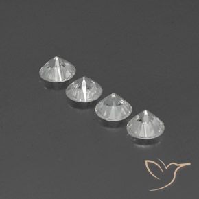 Gemme di Zircone Bianco naturale da 4.66 ct, Rotondo, VVS-VS