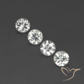 4.62ctw Naturale Bianco trasparente Zircone, Rotondo, VVS-VS
