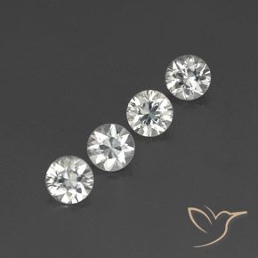 Gemme di Zircone Bianco trasparente naturale da 4.62 ct, Rotondo, VVS-VS