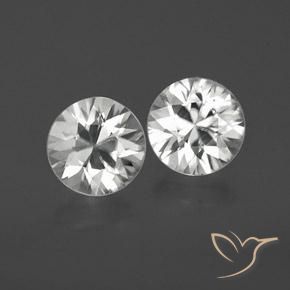 2.04ctw Naturale Bianco Zircone, Rotondo, VVS-VS