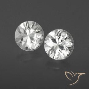 Gemme di Zircone Bianco naturale da 2.04 ct, Rotondo, VVS-VS
