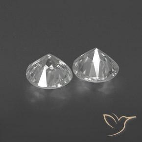 Gemme di Zircone Bianco naturale da 2.04 ct, Rotondo, VVS-VS