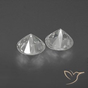 Gemme di Zircone Bianco naturale da 2.24 ct, Rotondo, VVS-VS