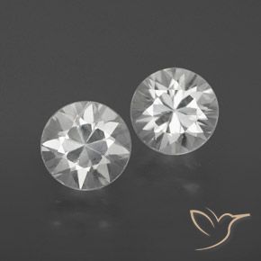 2.33ctw Naturale Bianco Zircone, Rotondo, VVS-VS