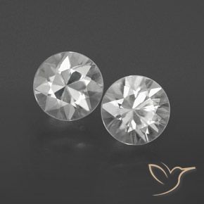 Gemme di Zircone Bianco naturale da 2.33 ct, Rotondo, VVS-VS