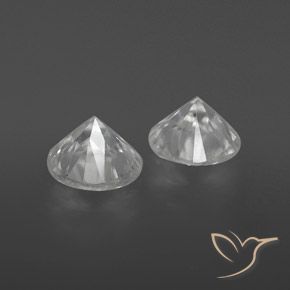 Gemme di Zircone Bianco naturale da 2.33 ct, Rotondo, VVS-VS
