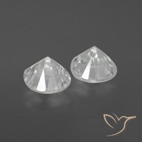 Gemme di Zircone Bianco naturale da 2.34 ct, Rotondo, VVS-VS