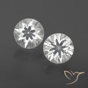 2.36ctw Naturale Bianco Zircone, Rotondo, VVS-VS