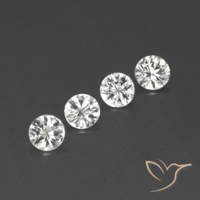 4.21ctw Naturale Bianco trasparente Zircone, Rotondo, VS