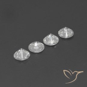 Gemme di Zircone Bianco trasparente naturale da 4.21 ct, Rotondo, VS