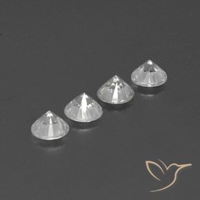 Gemme di Zircone Bianco trasparente naturale da 4.75 ct, Rotondo, VVS-VS