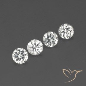4.41ctw Naturale Bianco trasparente Zircone, Rotondo, VS