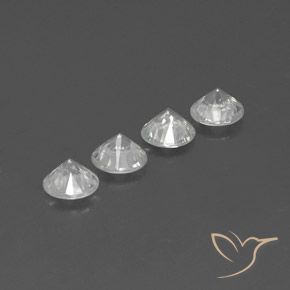 Gemme di Zircone Bianco trasparente naturale da 4.41 ct, Rotondo, VS