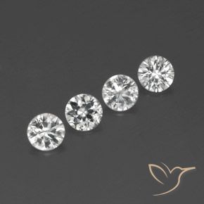 4.44ctw Naturale Bianco trasparente Zircone, Rotondo, VVS-VS