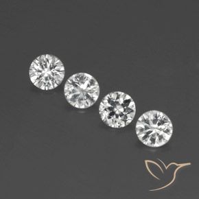 Gemme di Zircone Bianco trasparente naturale da 4.44 ct, Rotondo, VVS-VS