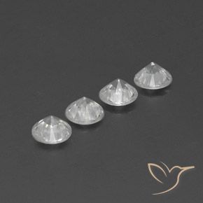 Gemme di Zircone Bianco trasparente naturale da 4.44 ct, Rotondo, VVS-VS