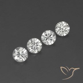 4.63ctw Naturale Bianco trasparente Zircone, Rotondo, VVS-VS