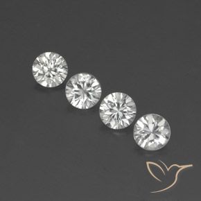 Gemme di Zircone Bianco trasparente naturale da 4.63 ct, Rotondo, VVS-VS