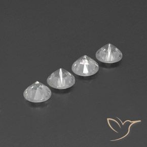 Gemme di Zircone Bianco trasparente naturale da 4.63 ct, Rotondo, VVS-VS