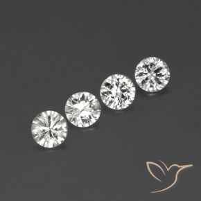 4.12ctw Naturale Bianco trasparente Zircone, Rotondo, VVS-VS