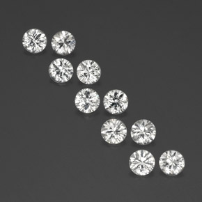 Zircone naturale bianco da  ct, taglio rotondo, VVS-VS