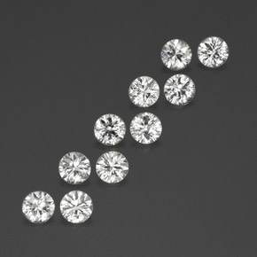 Zircone naturale bianco da  ct, taglio rotondo, VVS-VS