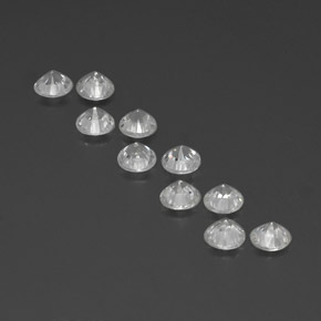 Zircone naturale bianco da  ct, taglio rotondo, VVS-VS