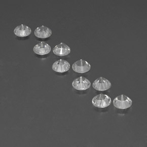 Zircone naturale bianco da  ct, taglio rotondo, VVS-VS