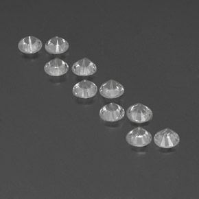 Zircone naturale bianco da  ct, taglio rotondo, VVS-VS