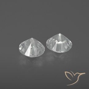 Gemme di Zircone Bianco trasparente naturale da 2.41 ct, Rotondo, VVS-VS