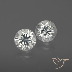 2.42ctw Naturale Bianco Zircone, Rotondo, VVS-VS
