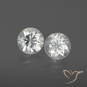 Gemme di Zircone Bianco naturale da 2.42 ct, Rotondo, VVS-VS