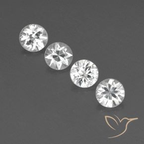 4.54ctw Naturale Bianco Zircone, Rotondo, VVS-VS