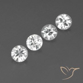 Gemme di Zircone Bianco naturale da 4.54 ct, Rotondo, VVS-VS