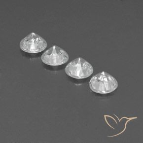 Gemme di Zircone Bianco naturale da 4.54 ct, Rotondo, VVS-VS