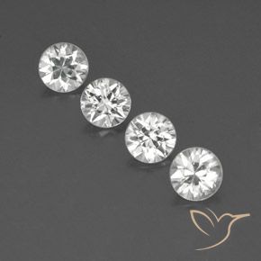 4.36ctw Naturale Bianco Zircone, Rotondo, VVS-VS