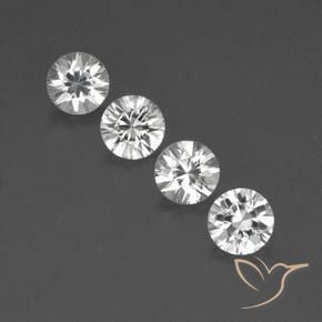 4.82ctw Naturale Bianco Zircone, Rotondo, VVS-VS