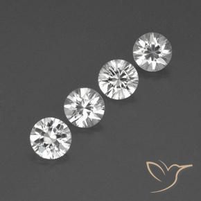Gemme di Zircone Bianco naturale da 4.82 ct, Rotondo, VVS-VS